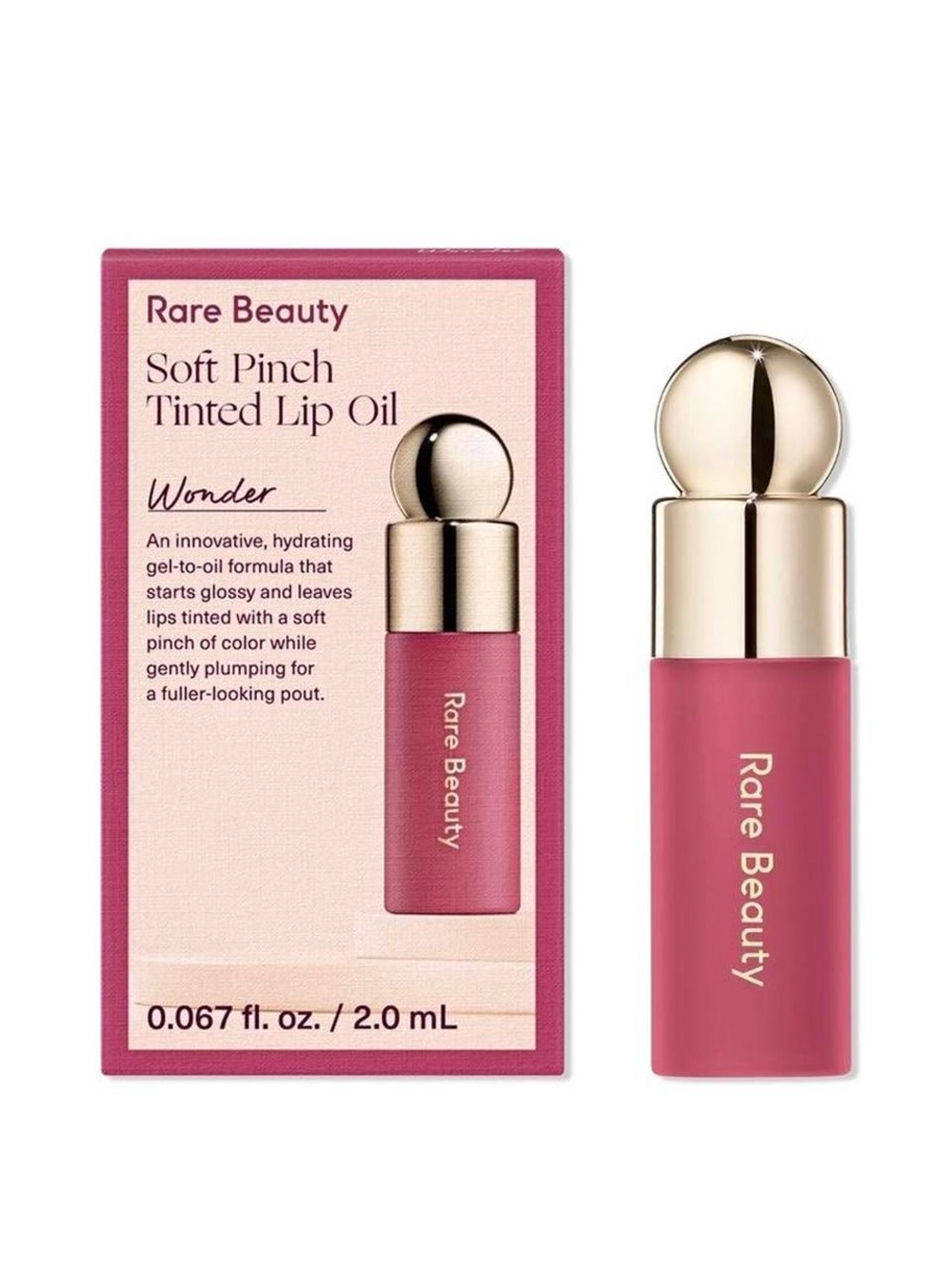 NIB- 2 mL- Rare Beauty Soft Pinch Tinted Lip Oil — Wonder Pink